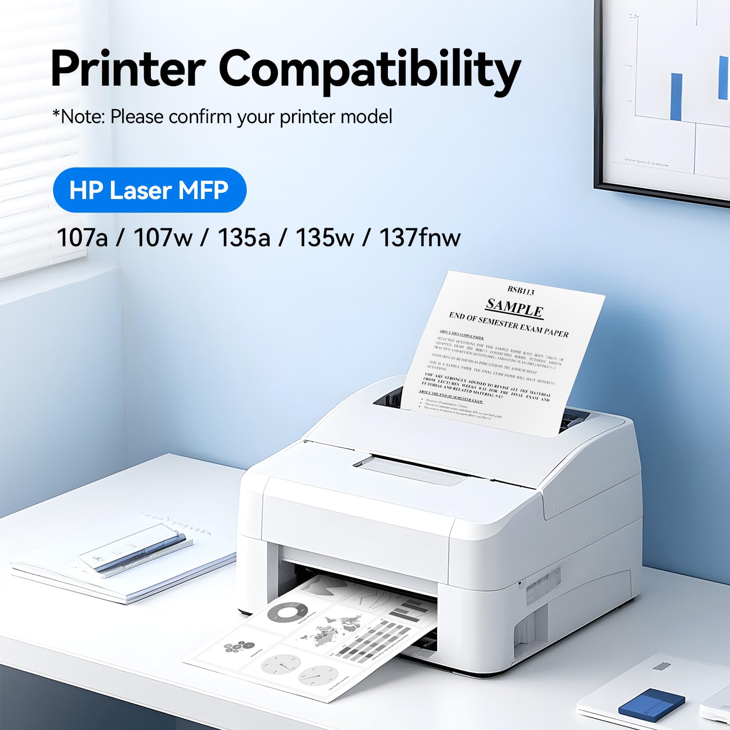 105A Toner Cartridge Black Combo 2-Pack with Chip High Yield Replacement for HP 105A W1105A Toner Cartridges Compatible with HP Laser MFP 135a 135w 137fnw 107a 107w Printer Ink 135 137 107 All-in-One