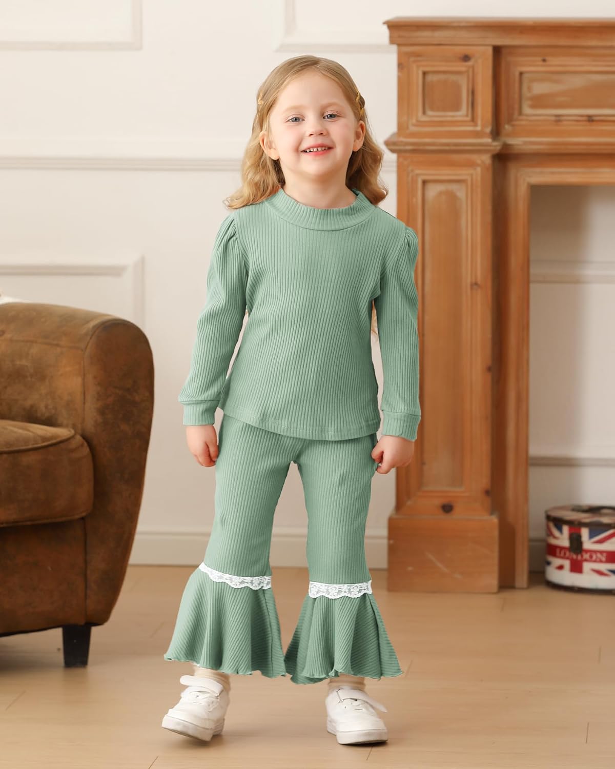 Mioglrie Toddler Baby Girl Clothes Fall Winter Sweatsuit Newborn Sweatshirt Sweat Pant Sets Outfits Infant Girls Clothing - Image 2