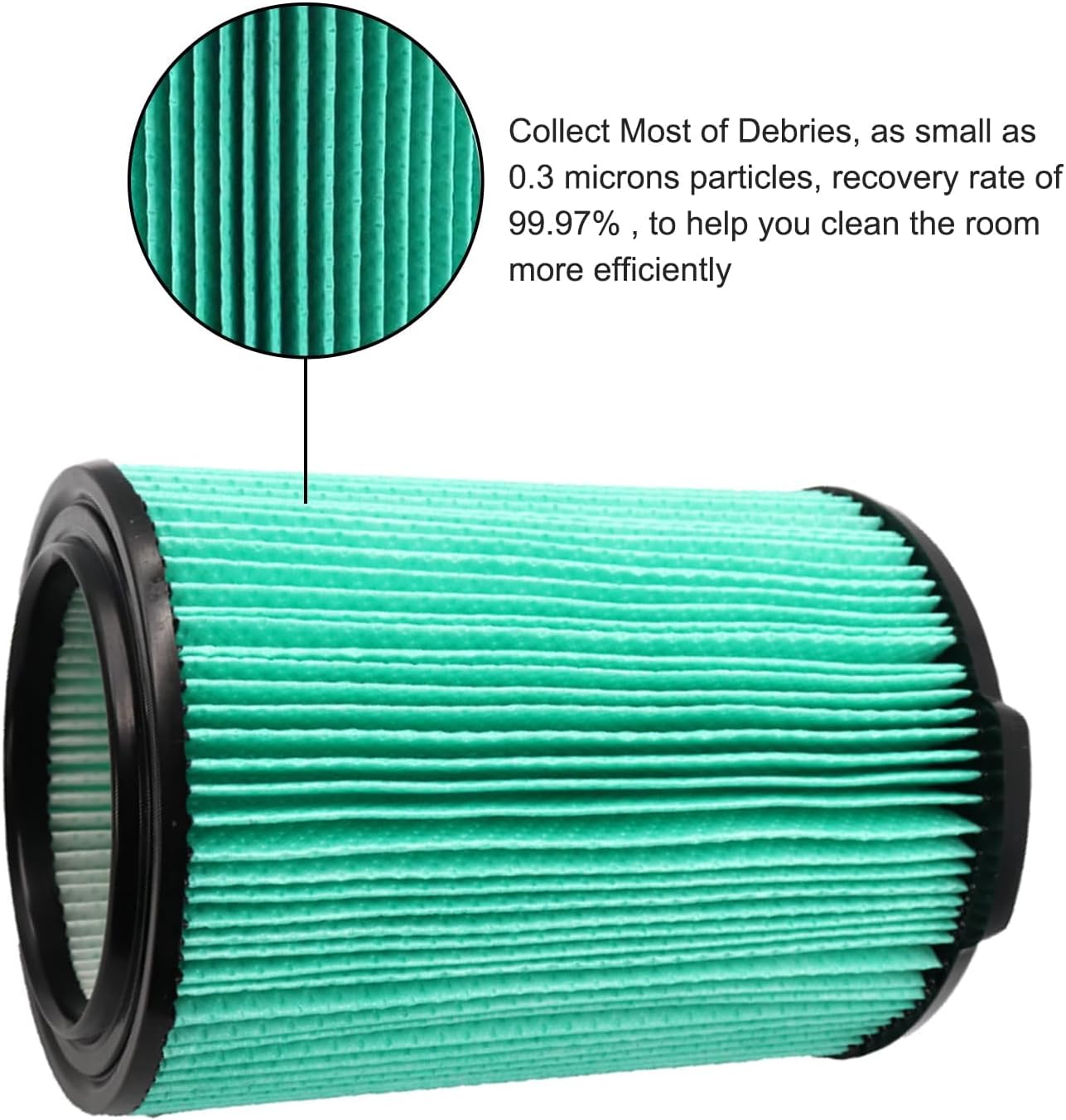 MZY LLC VF6000 5-Layer Replacement Filters for Ridgid Vacuum Filter 5-20 Gallon Wet Dry Vacuums WD5500 WD0671 WD6425 WD7000 WD1280, 2 Pack VF6000 Filters + 2 Pack VF3502 Bags