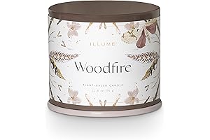 ILLUME 11.8oz Woodfire Tin Candle-Perfect Home Decor & Gift