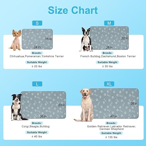 Vista 7 de BEAUTYZOO Q-MAX > 0.43 - Tapete de enfriamiento mejorado de seda de hielo para perros pequeños, medianos y grandes, tapete reutilizable de verano