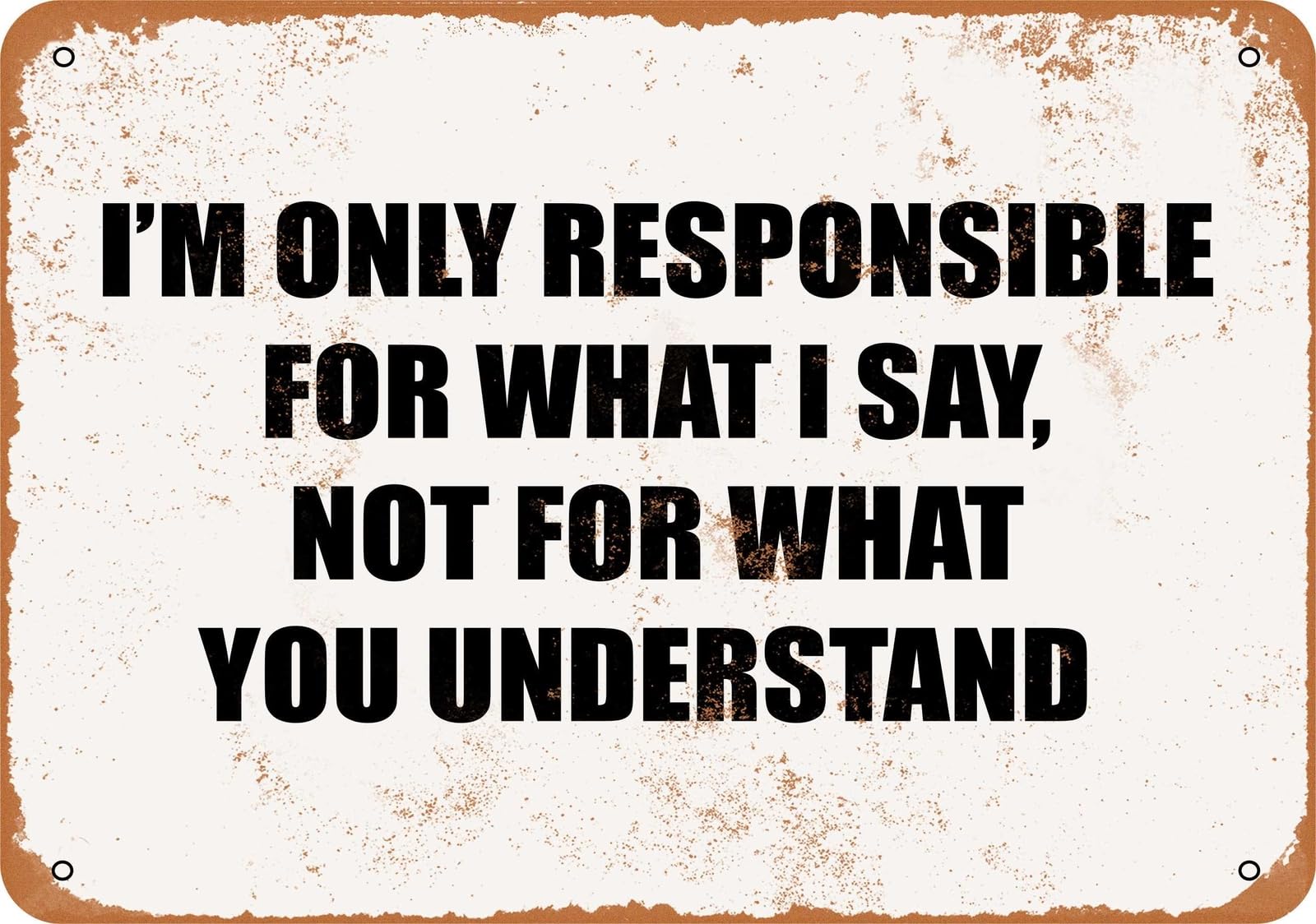 Miaomansenstore Metal Sign - I'm Only Responsible For What I Say - Vintage Look Home Decor