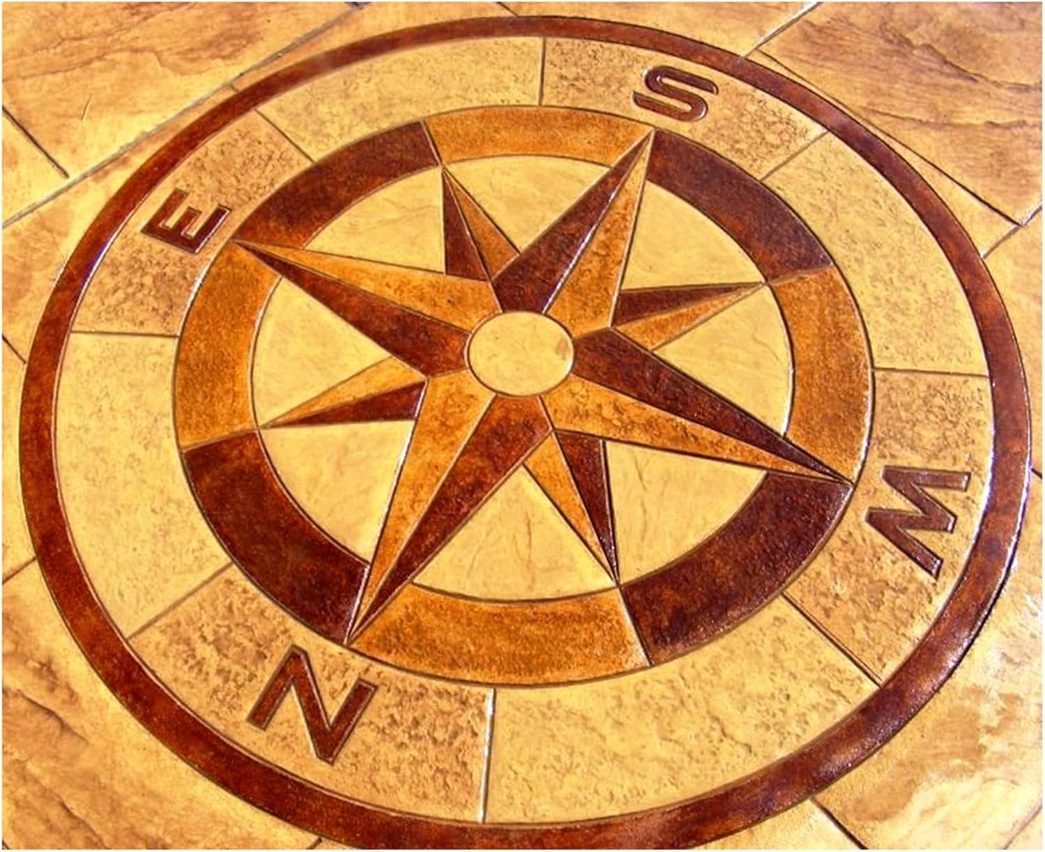 Polyurethane Mat "COMPASS MINI" | Durable and Flexible Stamp with Handles for Printing and Texturing Concrete, Cement, Gypsum, Plaster, Floor, Walls | Stamping, Printing, Imprint on Sidewalk, Path