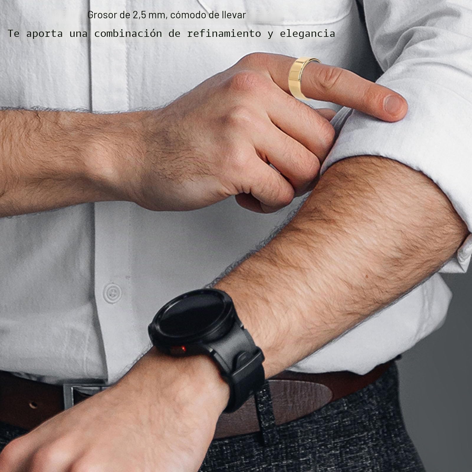 ciciglow Anillo Inteligente para Salud con Seguimiento de Actividad Física, Contador de Pasos Impermeable IP68 para Hombre y Mujer, Monitor de Sueño y Calorías, Pulsera Deportiva A