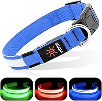 Vista 16 de BSEEN Collares iluminados para perros, collar recargable para cachorros, collar ajustable con brillo para perro, collar reflectante para mascotas