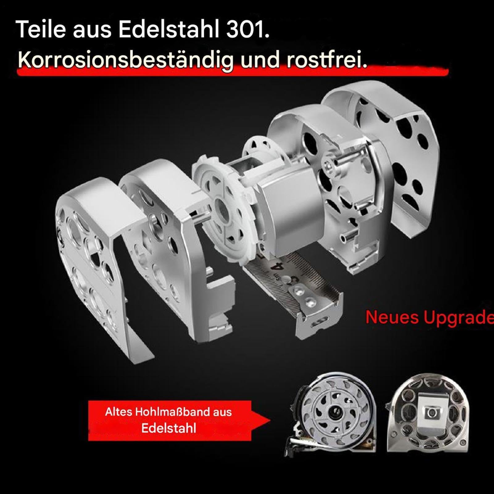 Mètre ruban en acier inoxydable de 5 m – Mesure rétractable étanche de 5 m
