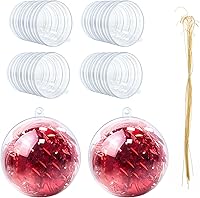 Vista 8 de 12 piezas de 60 mm Adornos de bolas de Navidad transparentes de plástico, 2.36'' redondas, de plástico transparente rellenables, DIY