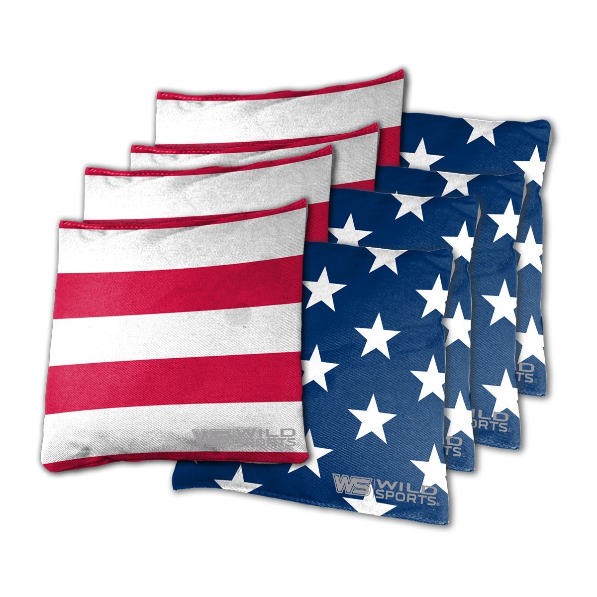 Wild Sports Regulation Size Cornhole Bags - Set of 8 Premium Bean Bag Toss Bags for Cornhole Set - All-Weather Cornhole Accessories & 16oz Weighted Bags Set