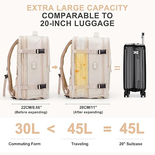 Miniatura 389 de coowoz - Mochila de viaje grande para mujeres y hombres, morral impermeable para exteriores, deportes y senderismo, Azul eléctrico, Mochilas de viaje