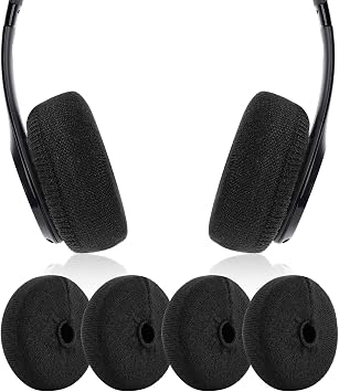 Earpads Sweater Cover Protectors with Knit Fabric for Beats Solo 3/2, Solo HD/Mixr/EP Headphones and Other Headsets with 1.57-3.14 Inch Ear Cushions [ 2 Pairs ] Black