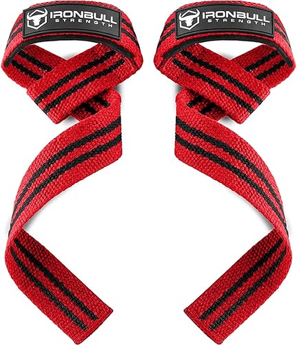 Correas de Muñeca para Levantamiento de Pesas (1 Par) – Correas de Levantamiento Acolchadas para Peso Muerto, Levantamiento de Potencia, Rojo