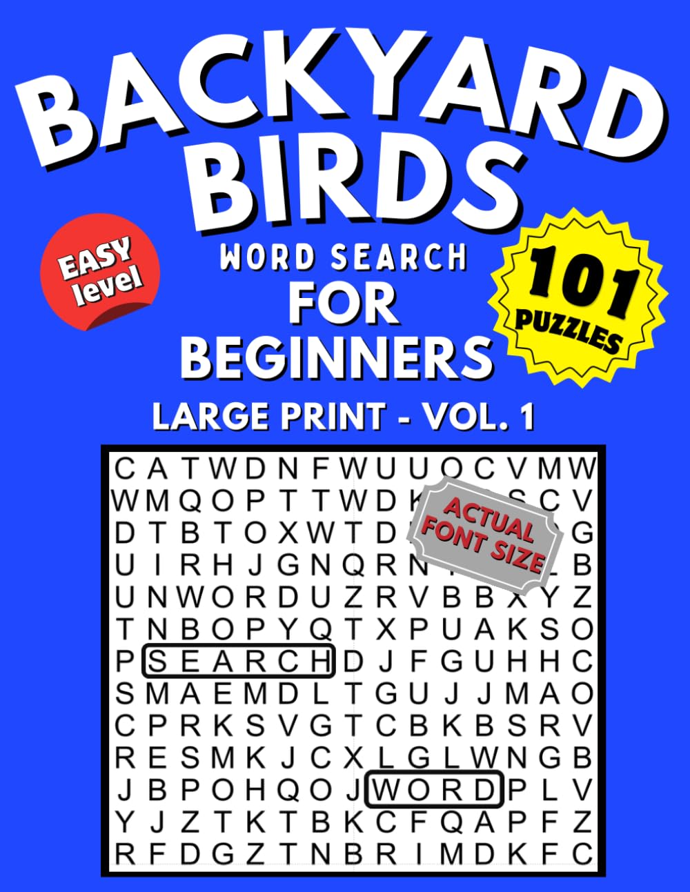 Backyard Birds Word Search: Large Print Easy Puzzles for Beginners