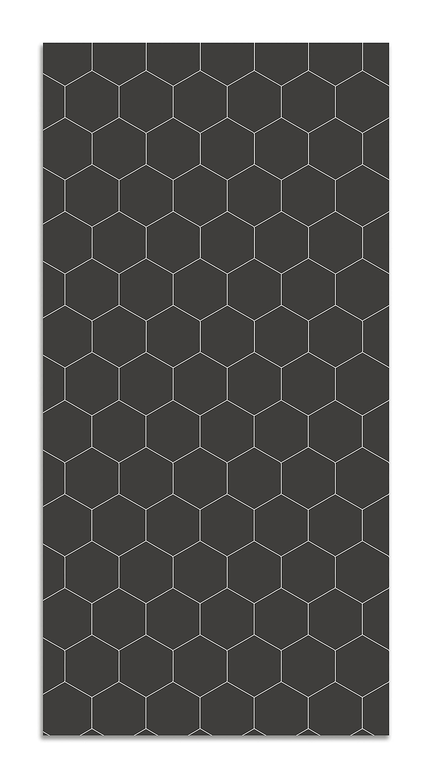 Panorama Alfombra Vinílica Cocina Salón - Varios Tamaños - (Mosaico Hexágonos Gris 60x200 cm)