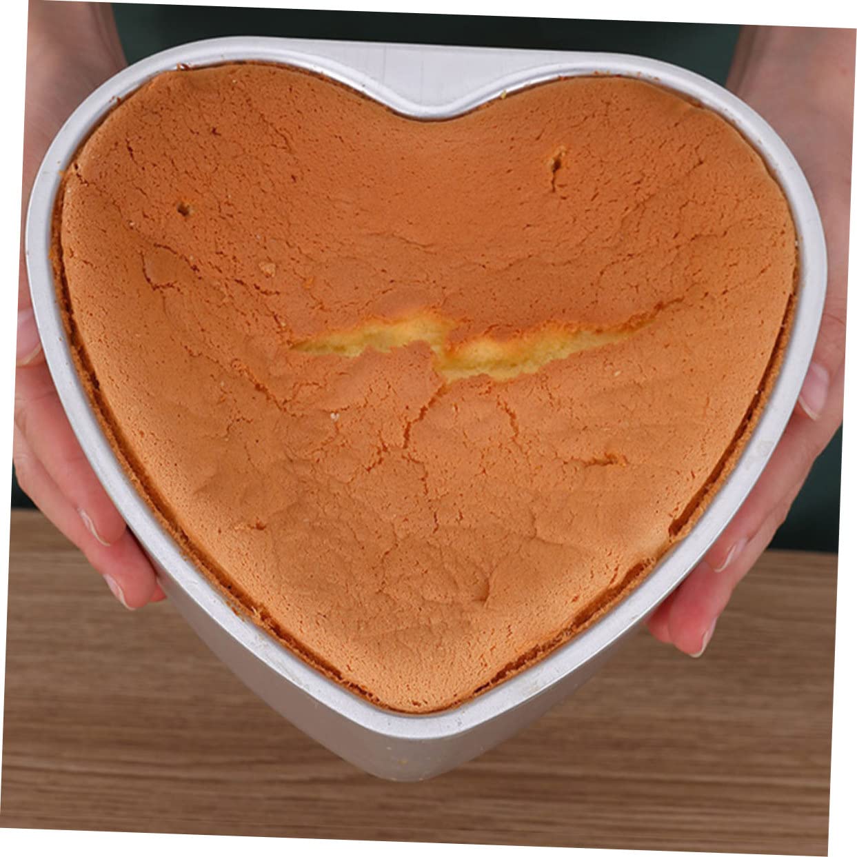 Veemoon Molde 2 Piezas de Aleación de Aluminio para Pastel de Corazón Superficie Lisa sin Rebabas para Repostería y Manualidades