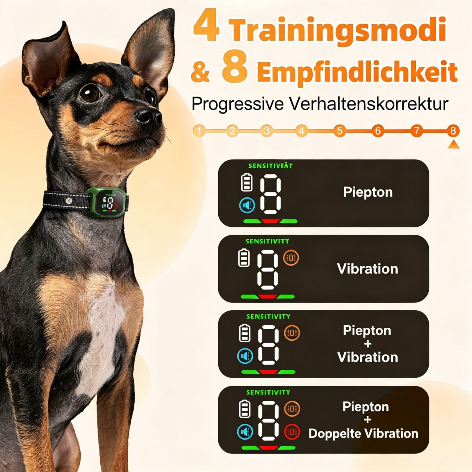 Haustierfreundliches Trainingshalsband - Antibellhalsband Für Hunde, Erziehungshilfe Anti-Bell Gerät Hunde Collar (Schwarz)