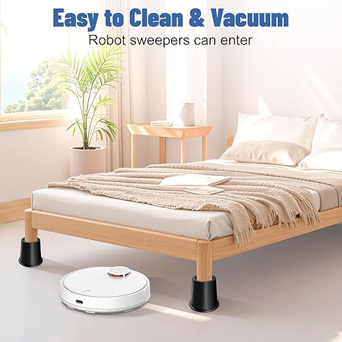 Miniatura 5 de MYMULIKE Elevadores de cama apilables de 2 o 3 pulgadas, elevadores de cama resistentes de 6000 libras, paquete de 6 elevadores de muebles