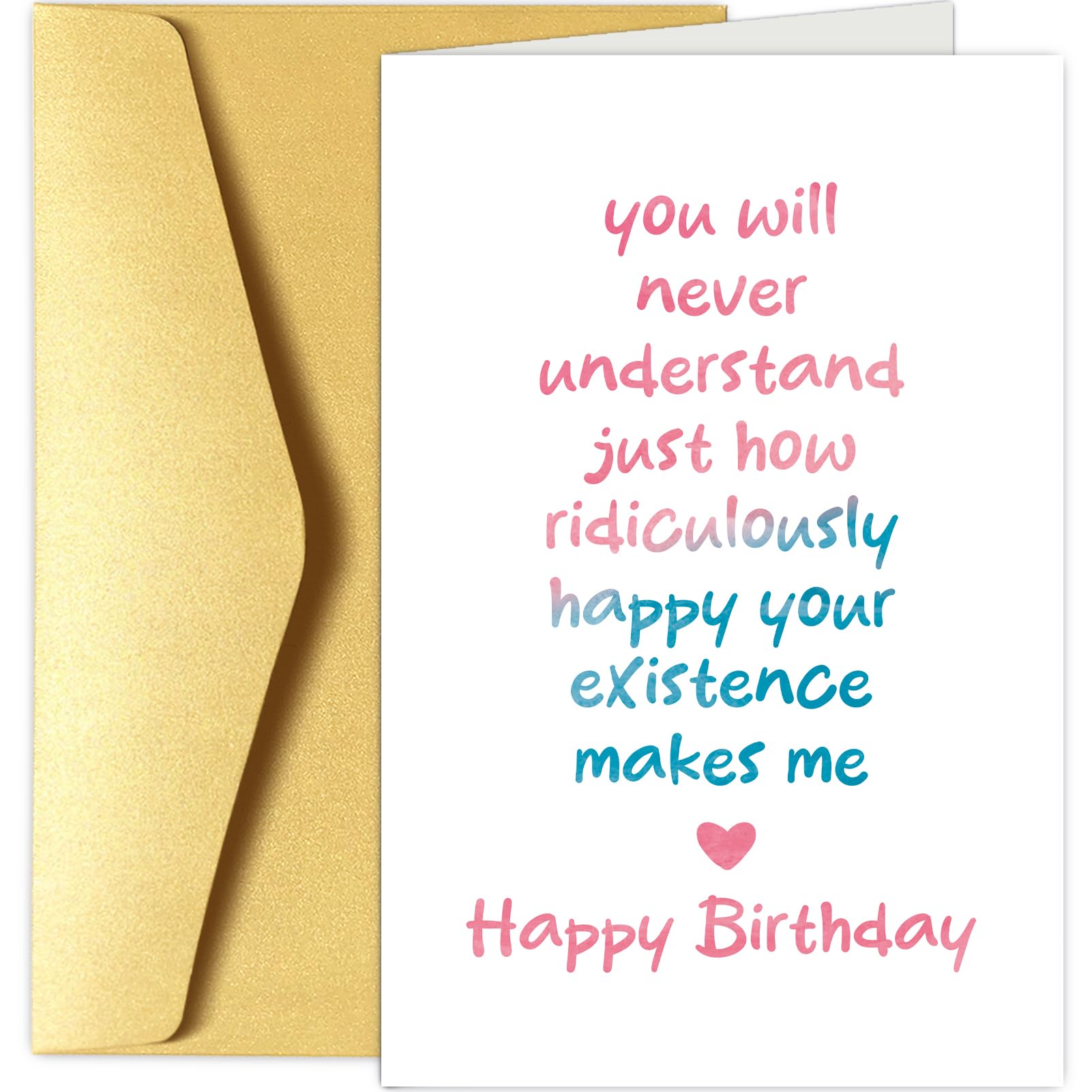 Chenive Happy Birthday Card for Boyfriend Girlfriend, Sweet Birthday Card for Husband Wife, Lovely Birthday Card for Friend Bestie Loved One, You Make