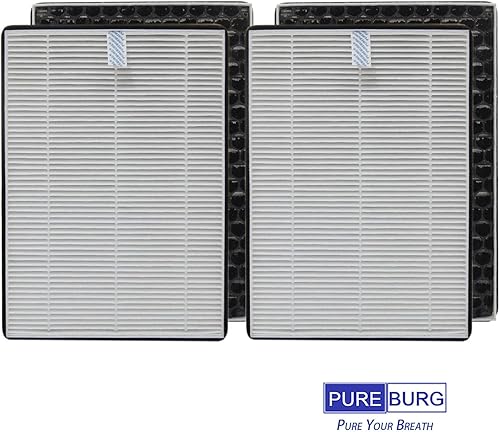 Miniatura 6 de PUREBURG Filtros de repuesto H5P3 compatibles con NUWAVE Oxypure 47401 47402 purificador de aire portátil, paquete de 2 (4 filtros) H13 HEPA de