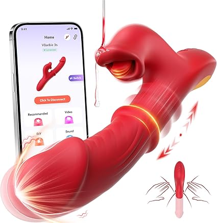 Thrusting Rabbit Vibrator with 10 Tongue Licking & 7 Thrust Modes