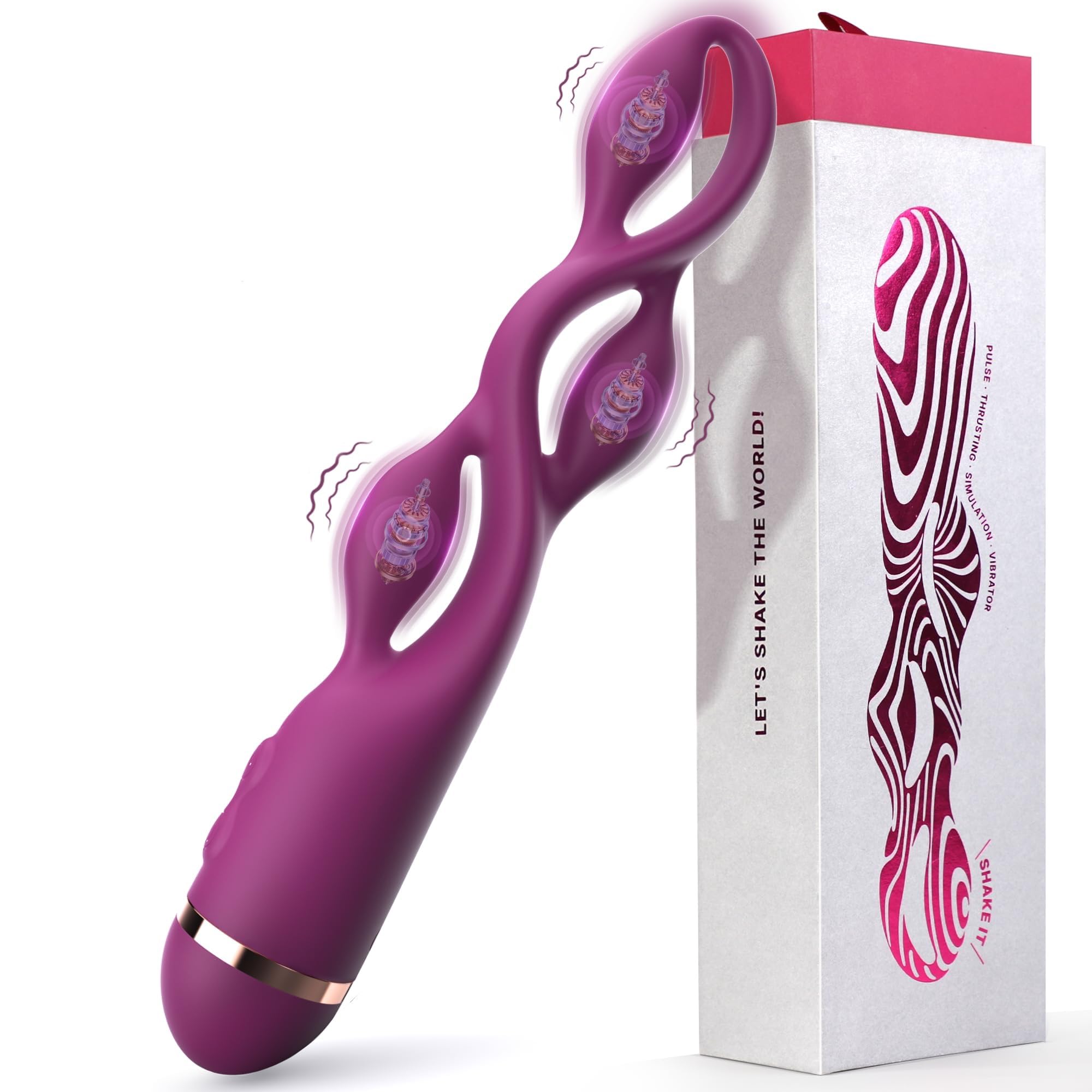 G spot Vibrator Adult Toy - Toendi Premium Vibrators with 10 Modes Triple Stimulation Full Silicone Silent Vibrator