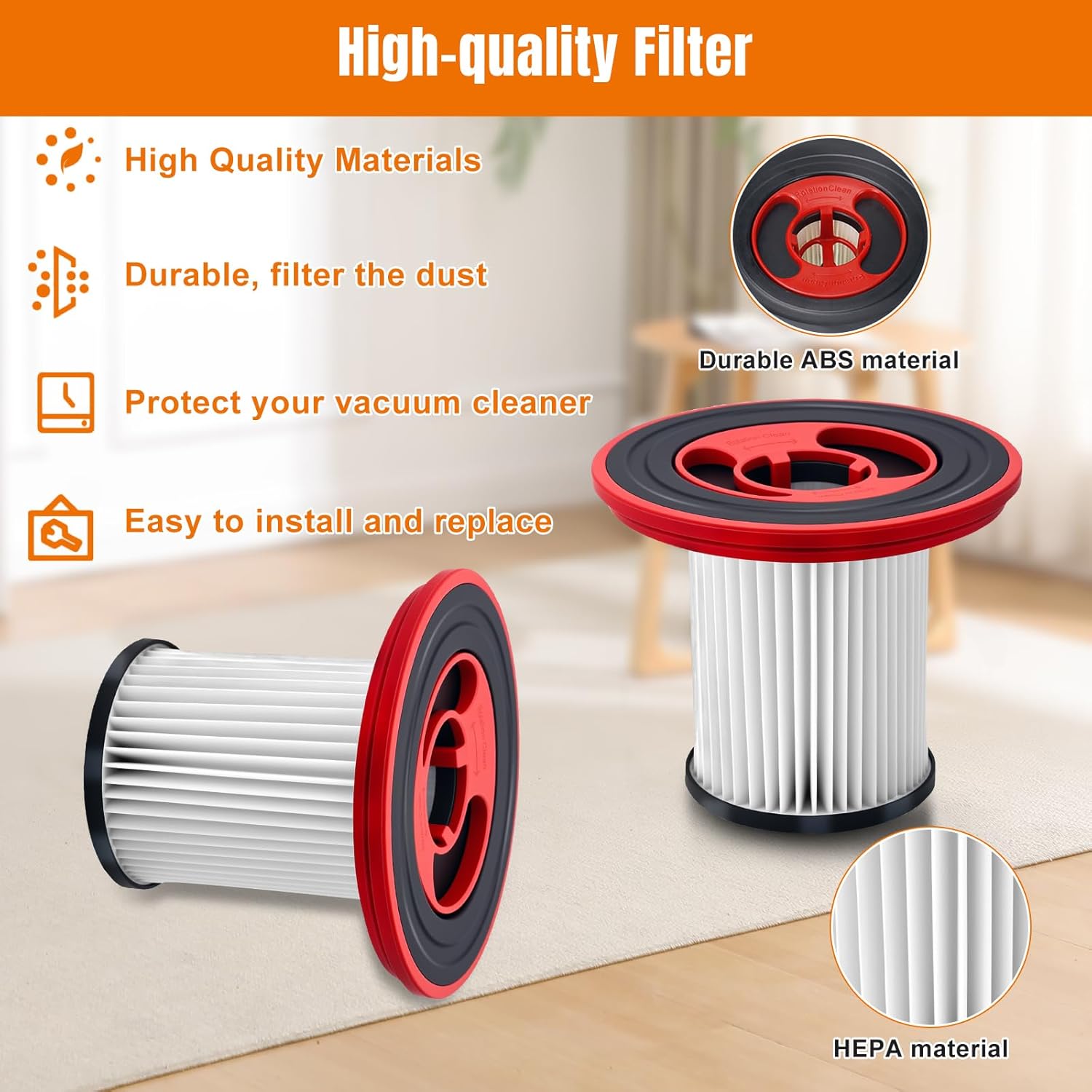 Chuancheng 4 Pack 12040193 Filter for Bosch Unlimited Serie 7 Cordless Vacuum Cleaner BKS711XXL BBS711W BBS712A BCS711GB BKS711MALL, Washable HEPA Filter Replacement Part