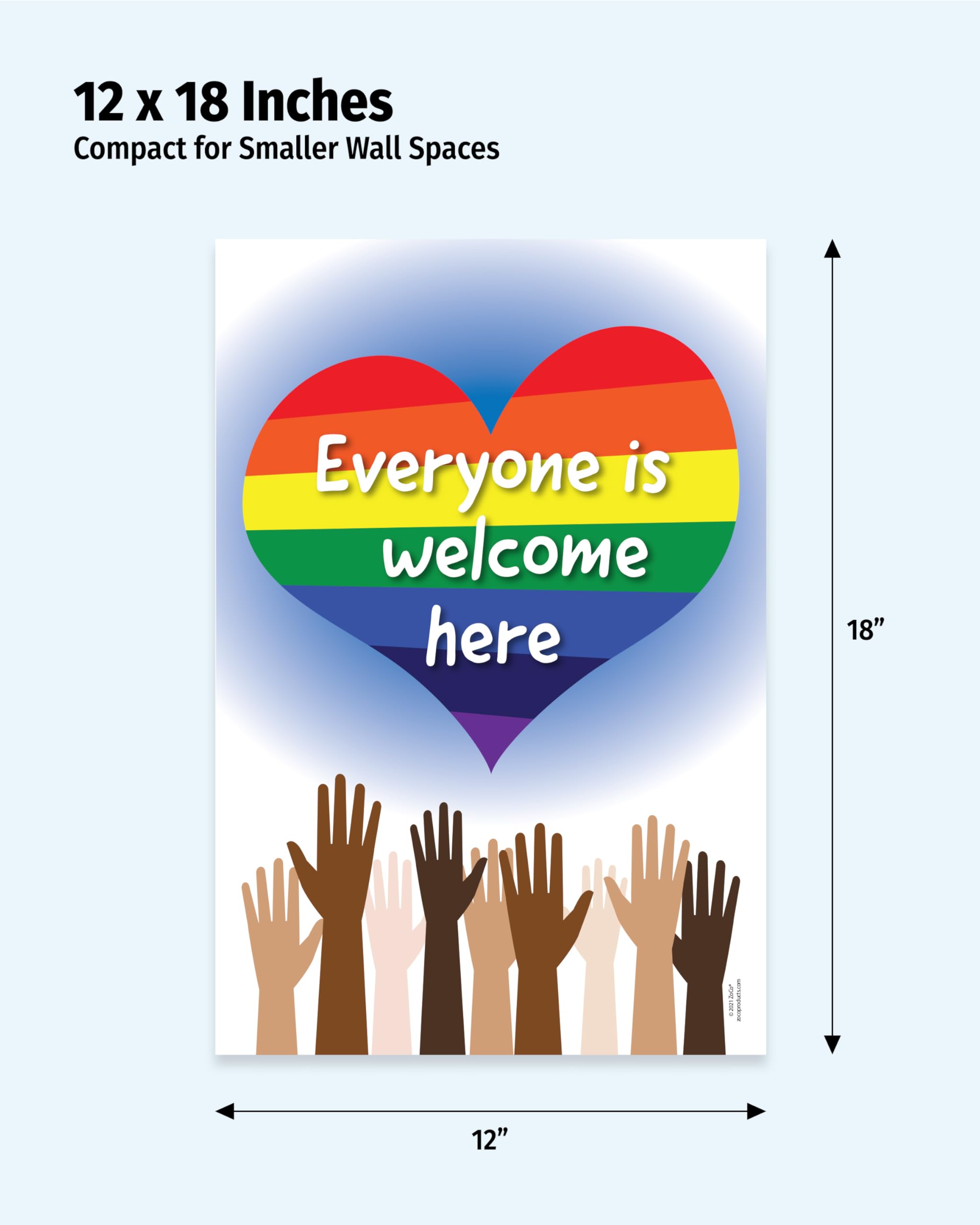 ZOCO - Everyone is Welcome Here Poster, 12 x 18 in. (Laminated