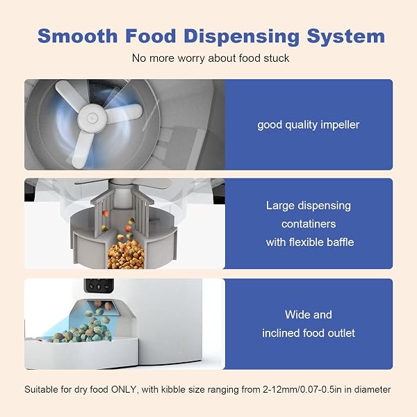 Automatic Cat Feeder, 4L Cat Food Dispenser with 10s Voice Recorder, Pet Feeder up to 8 Meals per Day, Timed Dog Feeder with Dry Food Sealed Ring - 4