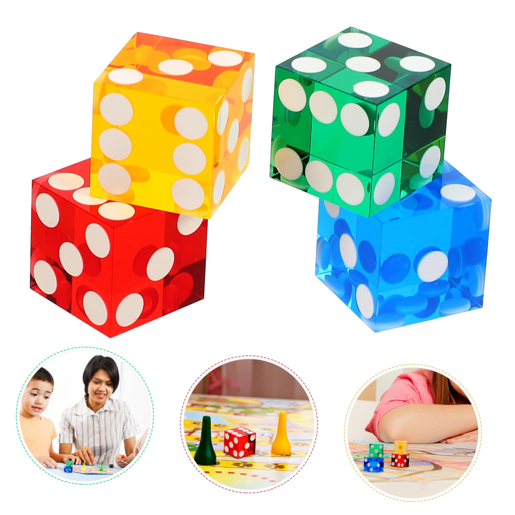 ibasenice 12stücke Präzisions-acrylwürfel Spielwürfel Für Partys Bunte Punktewürfel Mit Zufälliger Farbgestaltung Für Brettspiele Und Unterhaltung