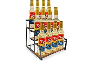 Syrup Dispenser Rack, Lavender Syrup Rack Organizer with Pump