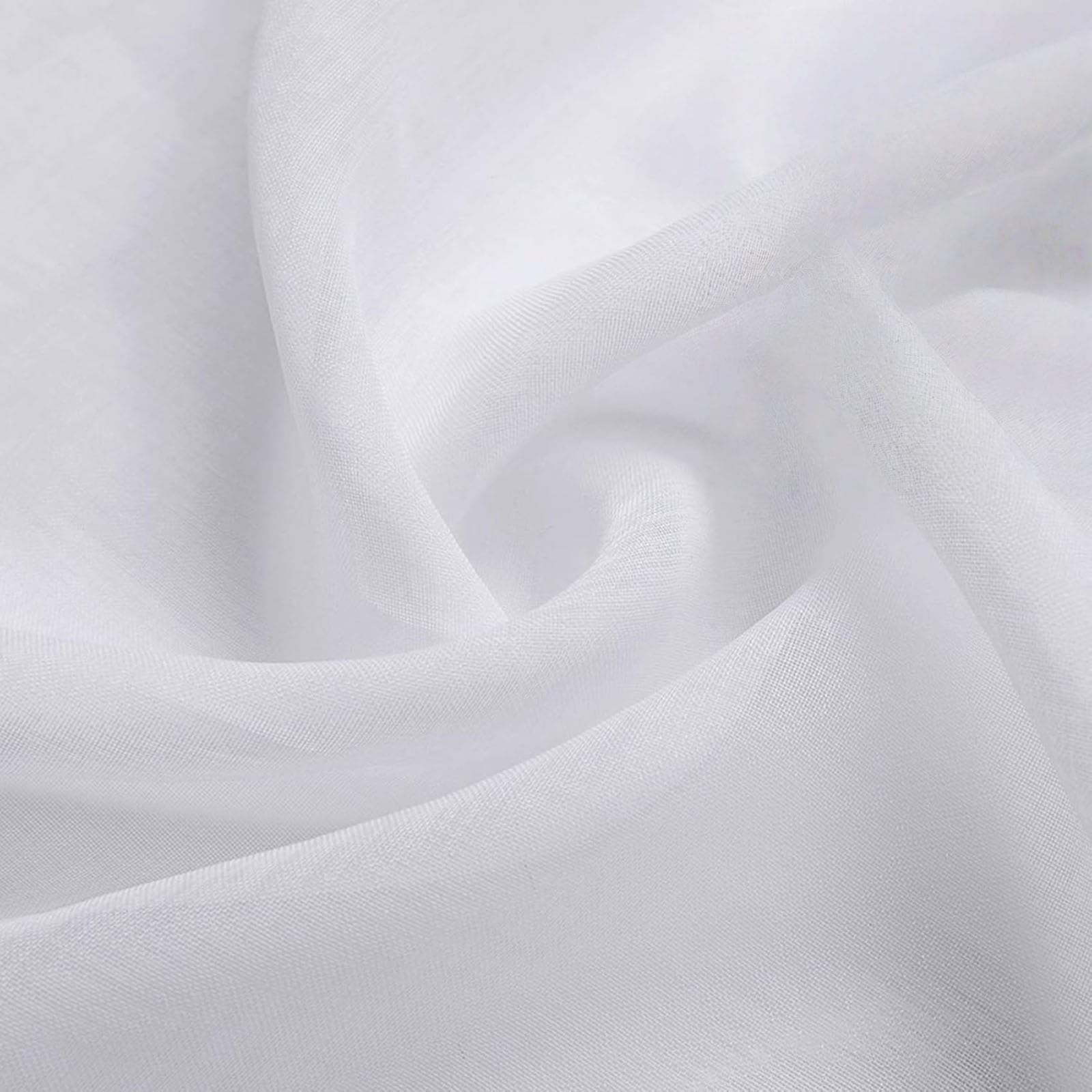 Rideaux Voilage 260 x 155 cm Semi-Transparent, Luxurious Doux, Lisse, Elegant Vintage Rideau Voilages pour Salon et Chambre Terrasse Cuisine Bureau, Blanc