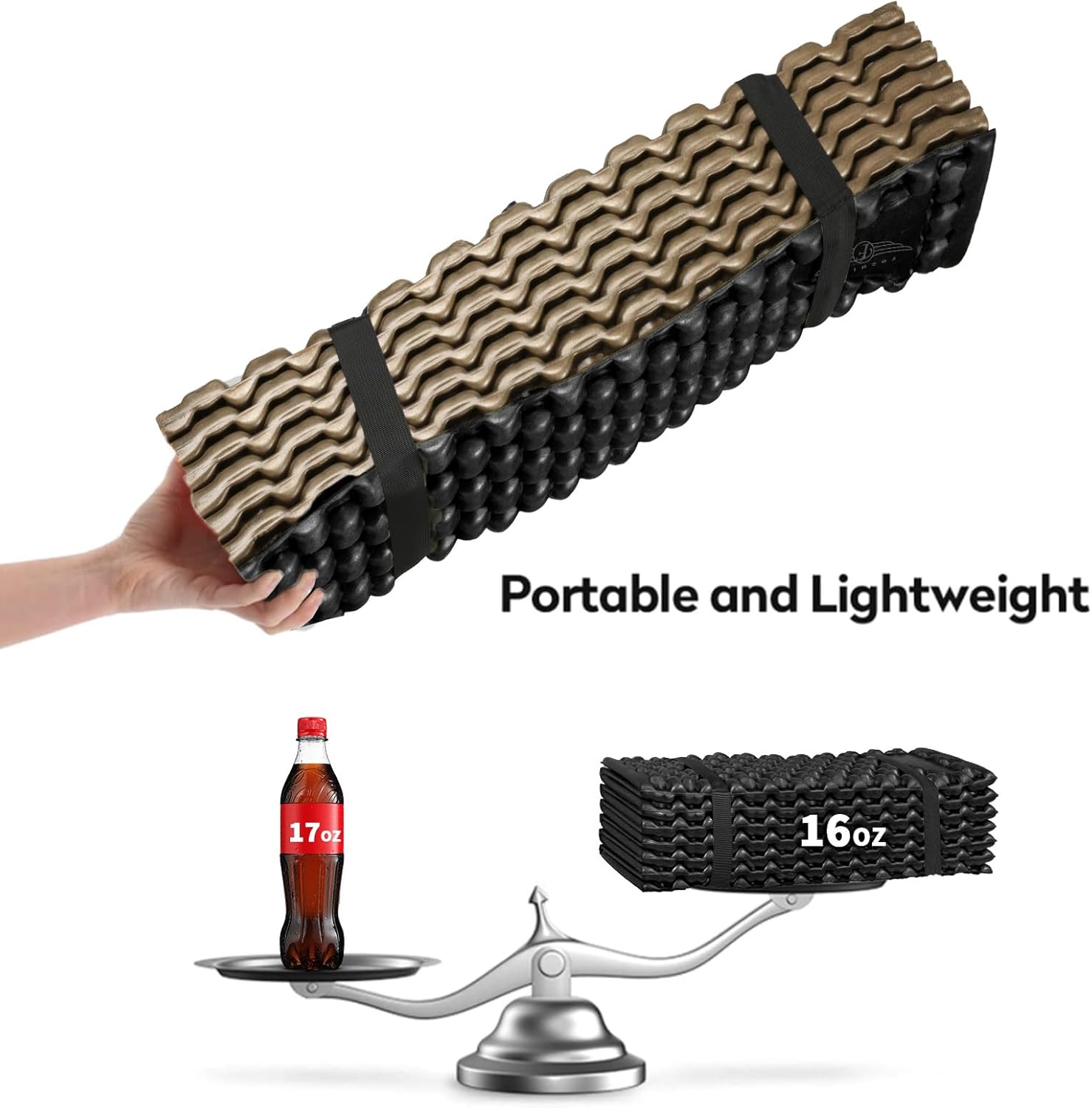 Foam Camping Pads for Hiking, Ultralight Closed Cell Mattress, Waterproof Soft Mat for Adults, Wide Picnic Yoga Mats, Folding Sleeping Pad for Outdoor Backpacking