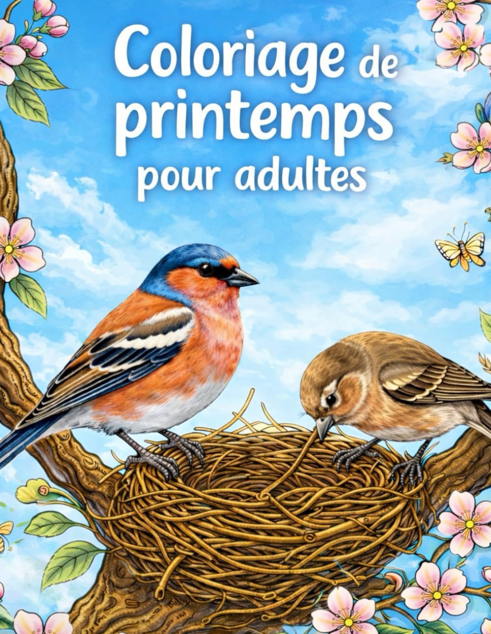 Coloriage de Printemps Pour Adultes: Coloriage Relaxant de Printemps 105 Pages pour Adultes et Seniors | Animaux, Fleurs, Oiseaux et Paysages de Printemps