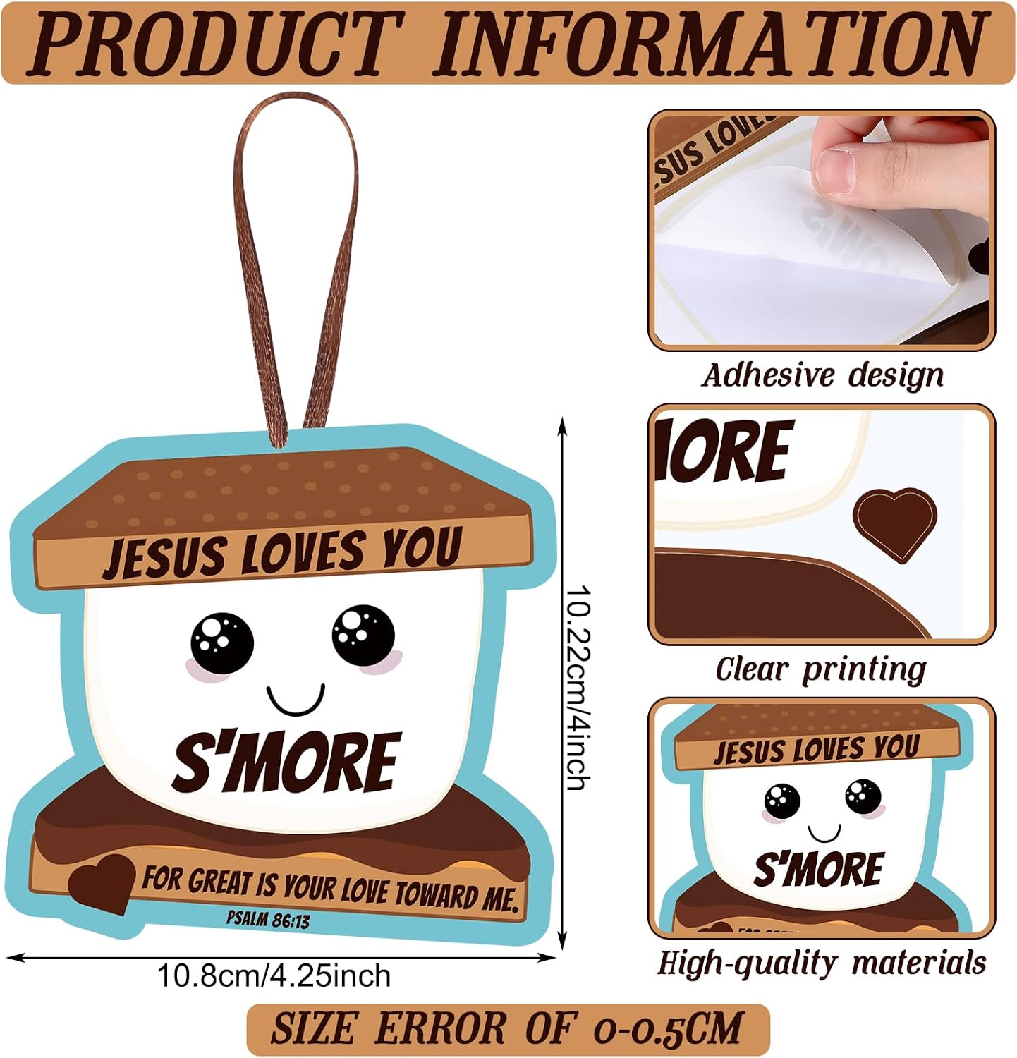 Motipuns 24 Sets Jesus Loves You S'More Ornament Craft Kit,Classic Style image 2