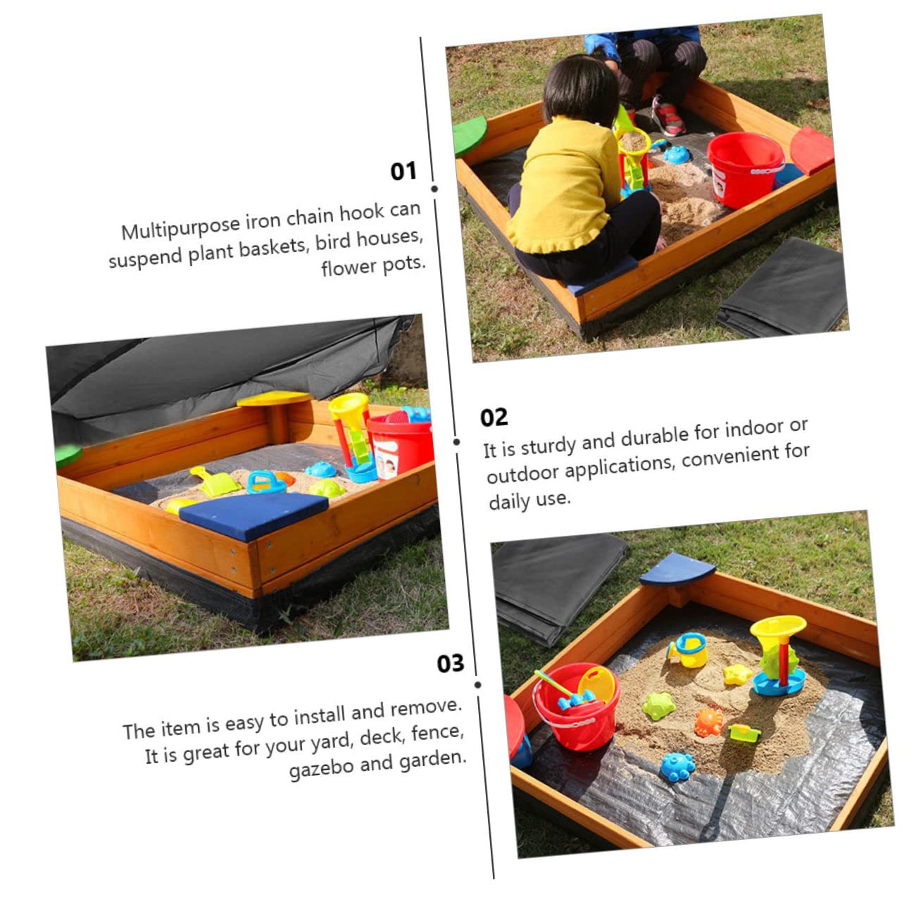 FONDOTIN Waterproof Sandbox Cover for Protective Canopy for and Small Pool Durable Sandbox Protection Cover for Outdoor Use