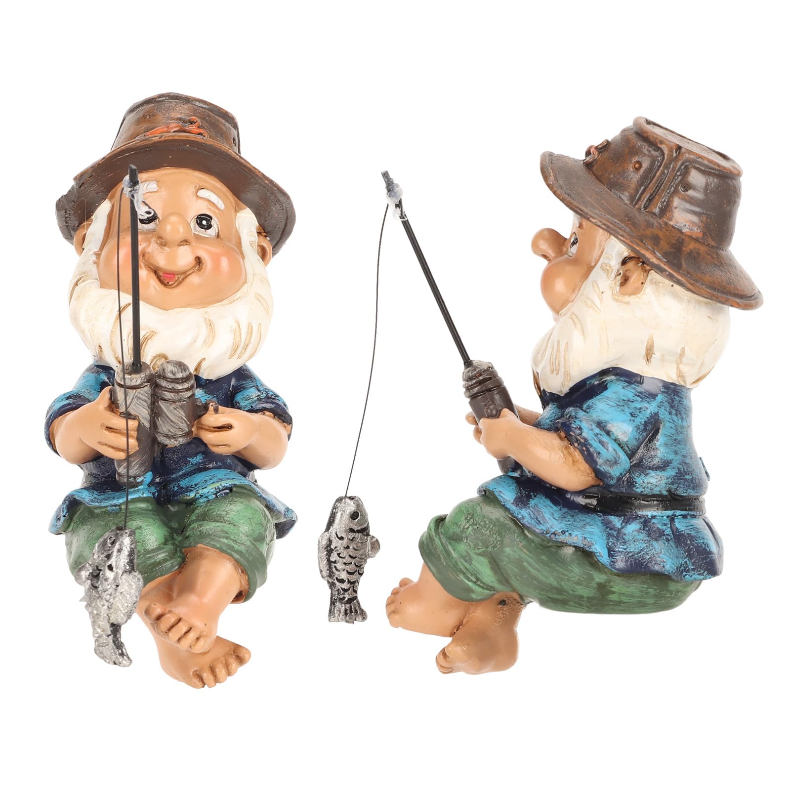 GNOME OGRODOWE DO ŁOWIENIA STAWU - Figurka DO Dekoracji Trawnika na świeżym Powietrzu dla Wędkarzy