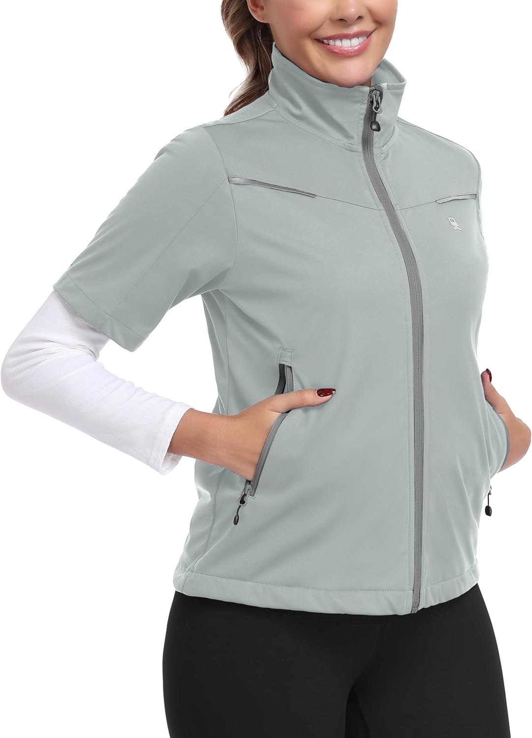 Little Donkey Andy Women's Short Sleeve Jacket Windproof Lightweight Vest for Golf Hiking Running - Image 2