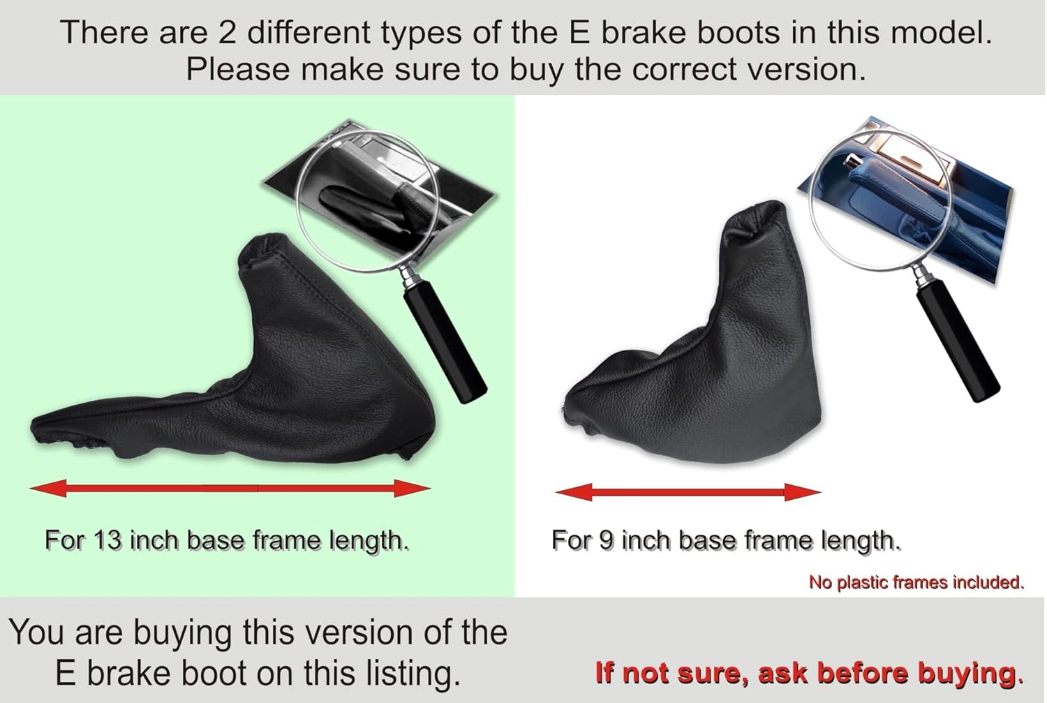 compatible with Shift & E Brake Boot for BMW Z3 1996-2002 Black Italian Leather Red Stitching (13 Inch E Brake)