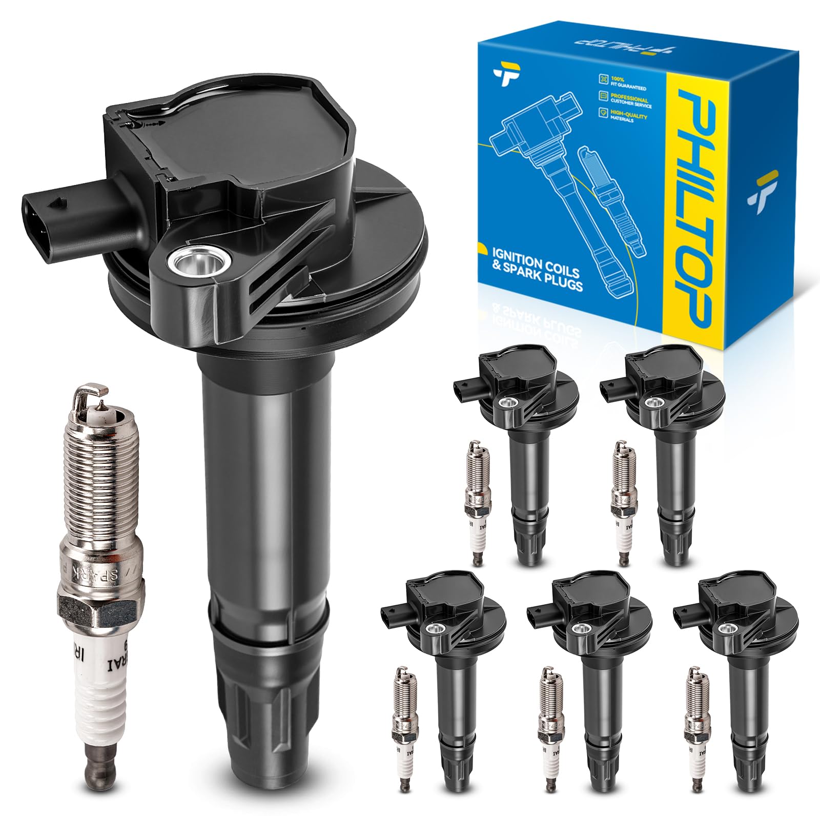 PHILTOP UF823 Ignition Coil Pack and Spark Plug Kit Fit for Ford Explorer