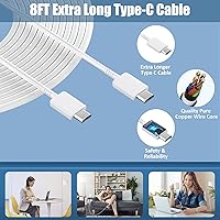 Vista 14 de Cargador súper rápido tipo C, cargador de pared USB C de 25 W, bloque de carga rápida y cable de 8 pies para Samsung Galaxy S25 S24