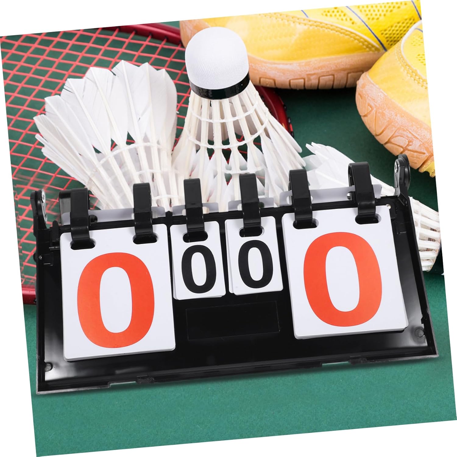 Multi-Sport Flip Scoreboard for Basketball Baseball Volleyball Tennis Portable Tabletop Scorekeeper with Clear Red Digits Plastic Sports Supplies