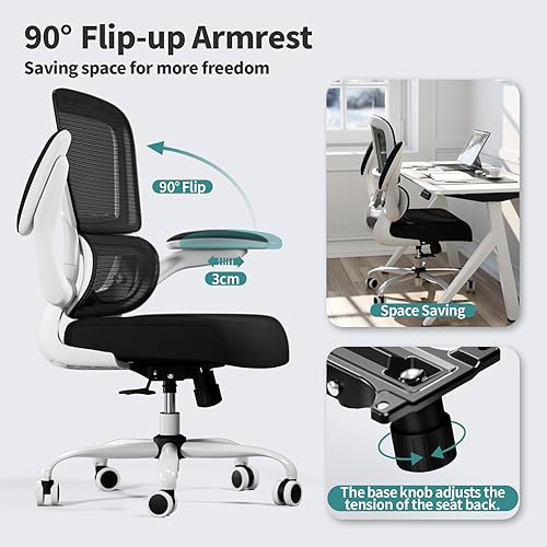 Miniatura 5 de TRALT Silla de oficina Silla de escritorio ergonómica con soporte lumbar ajustable, silla de computadora de malla, sillas ejecutivas para oficina