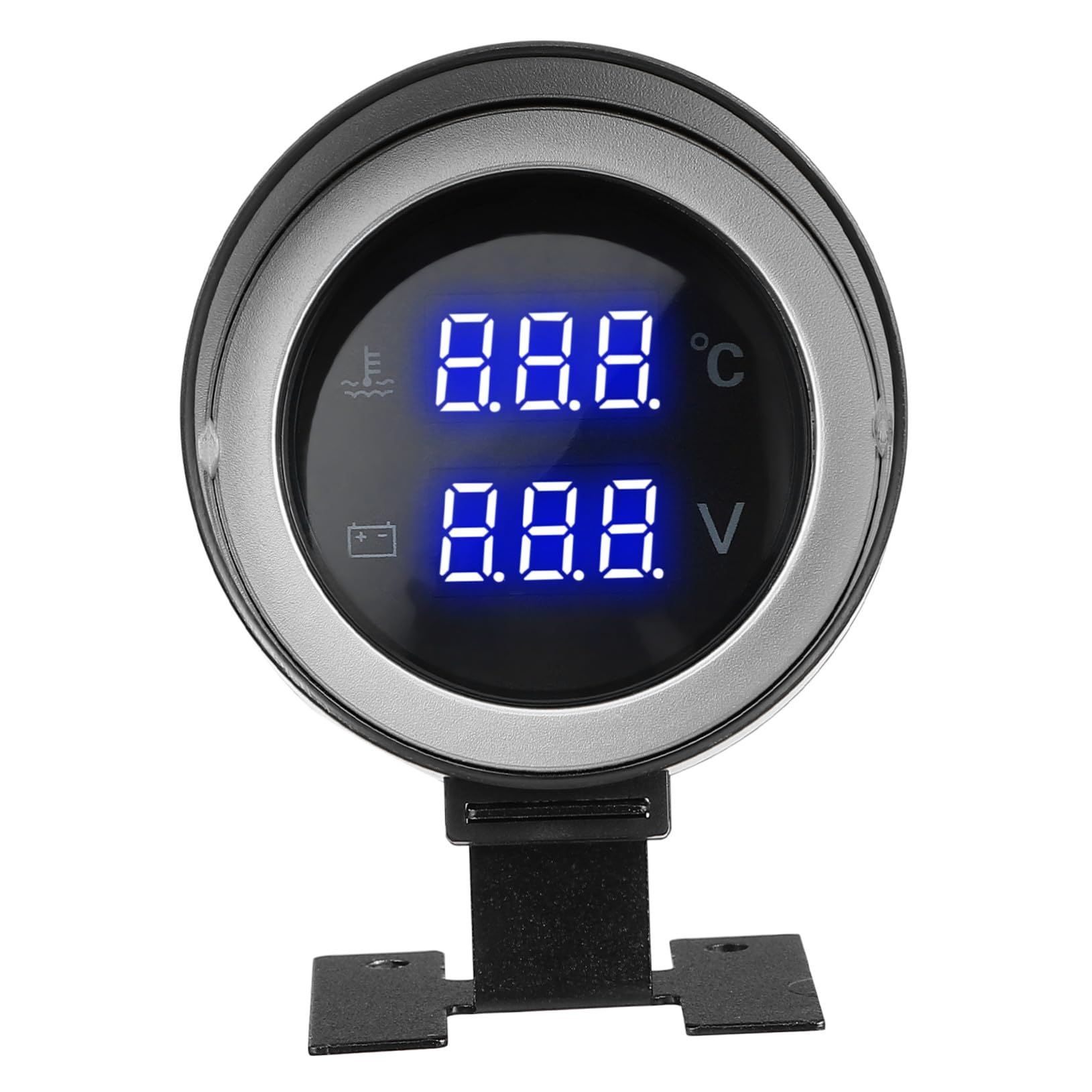 Indicatore Temperatura Acqua Auto Voltmetro Rotondo Nero