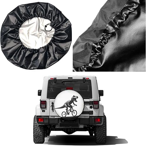 Miniatura 5 de Foruidea Dinosaur Moon - Cubierta de neumático de repuesto a prueba de polvo, para remolque, RV, SUV y muchos vehículos, 14 pulgadas