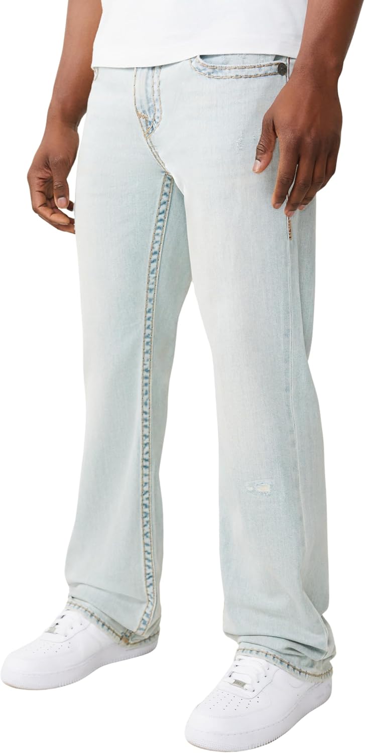 True Religion Men’s Billy Super T Bootcut Jean – Premium Denim, Stretch Comfort, Iconic Stitch Detail