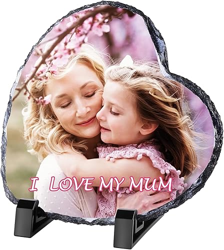 Miniatura 1 de Yatihugy Marco de pizarra de roca personalizado, placa de marco de piedra personalizada para cumpleaños, boda, marco de pizarra de fotos