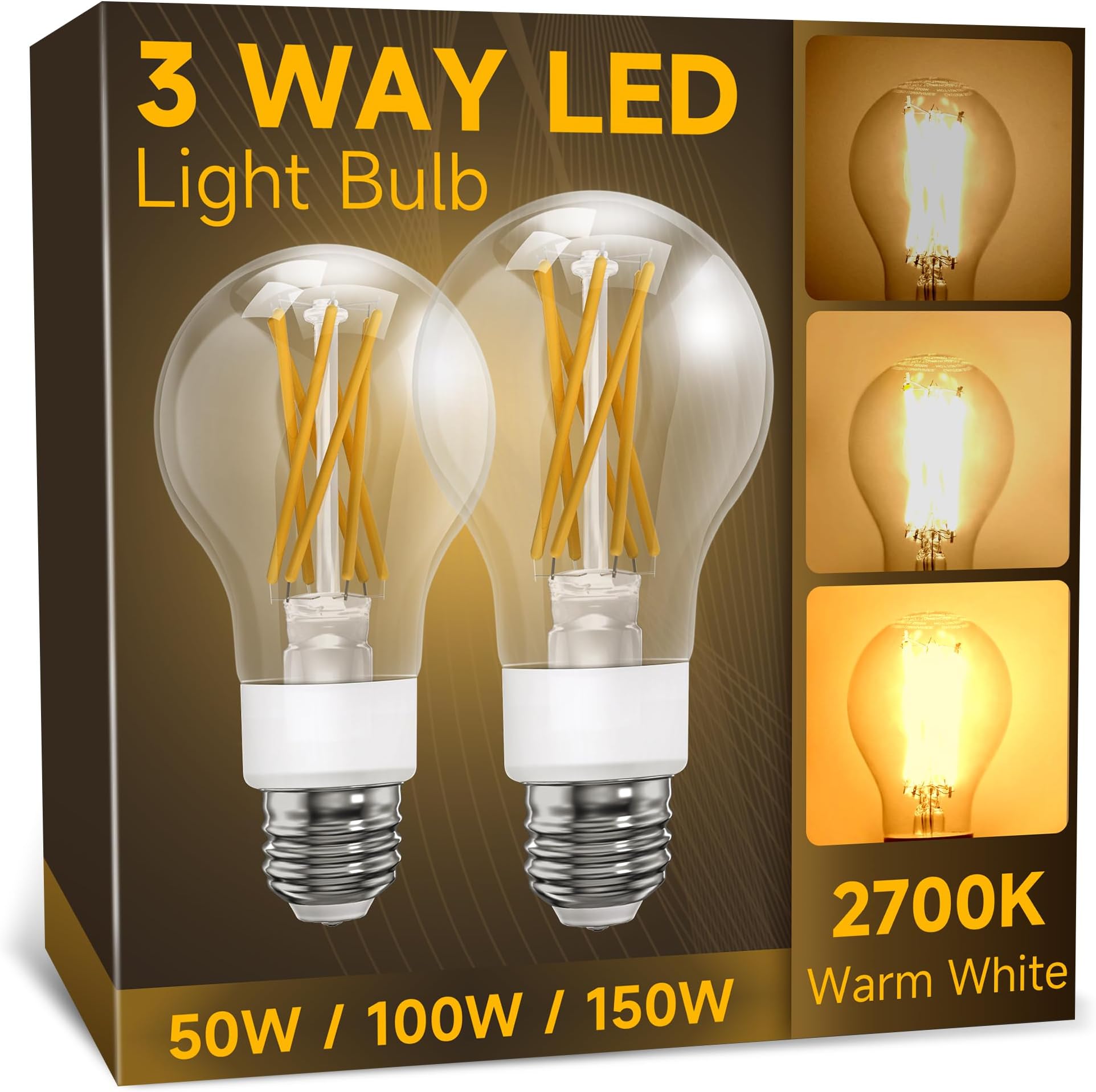 XIAOKALAMI Three Way Light Bulbs,A19,E26,3 Way Led Bulbs,3CCT Color ...