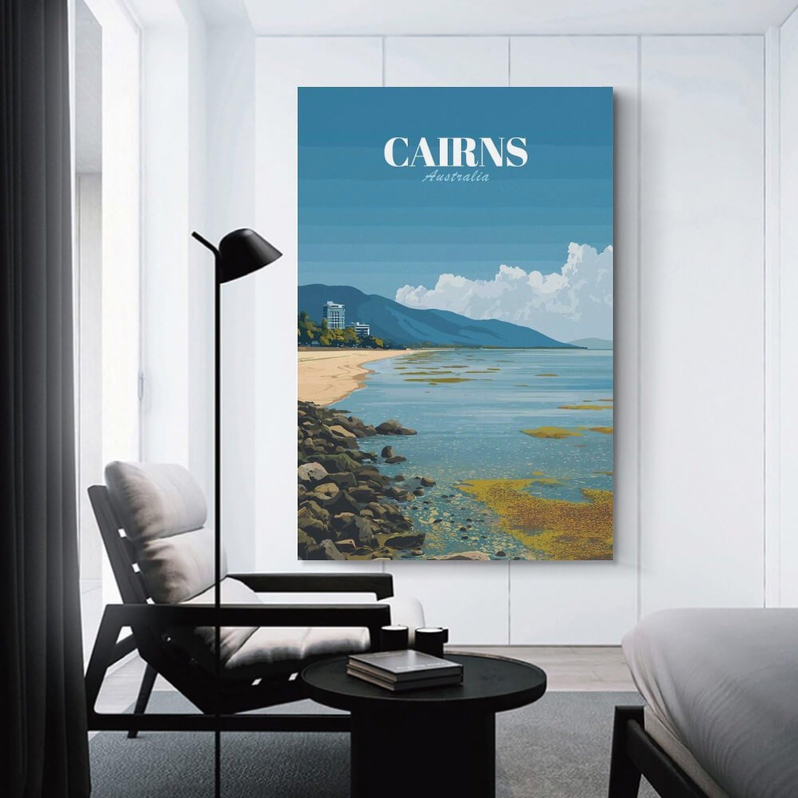 Junmoney Cairns Australia Beach Landscape Canvas Wall Decor 20x30inch(50x75cm), for Workspace Walls, Study Corners Or Bedrooms, Decorative Artwork for Productive Spaces