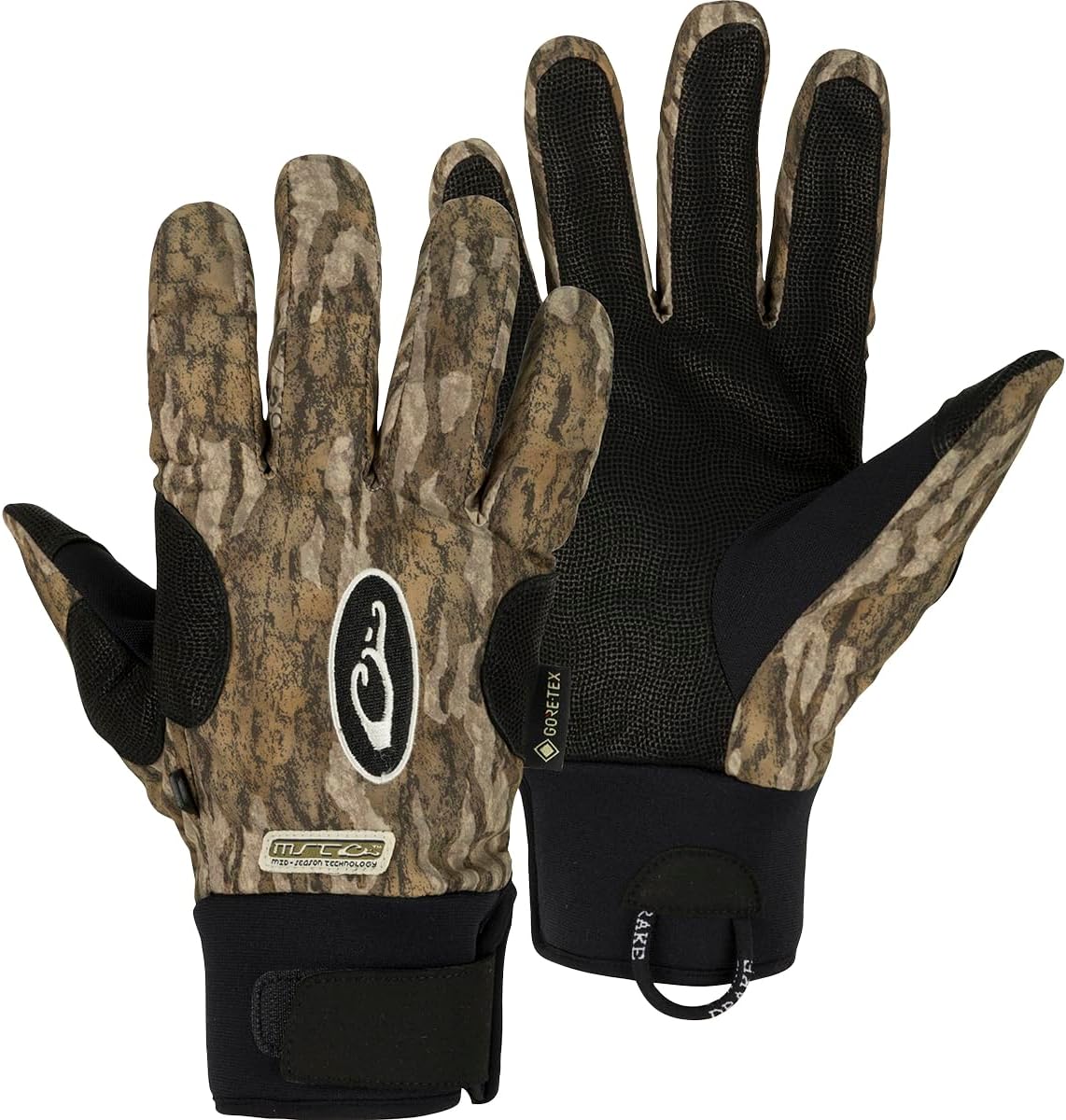 Drake Waterfowl Hunting MST Refuge HS Gore-TEX Waterproof Mid-Season Gloves with Fleece Lining, Leather Palm & Velcro Cuff