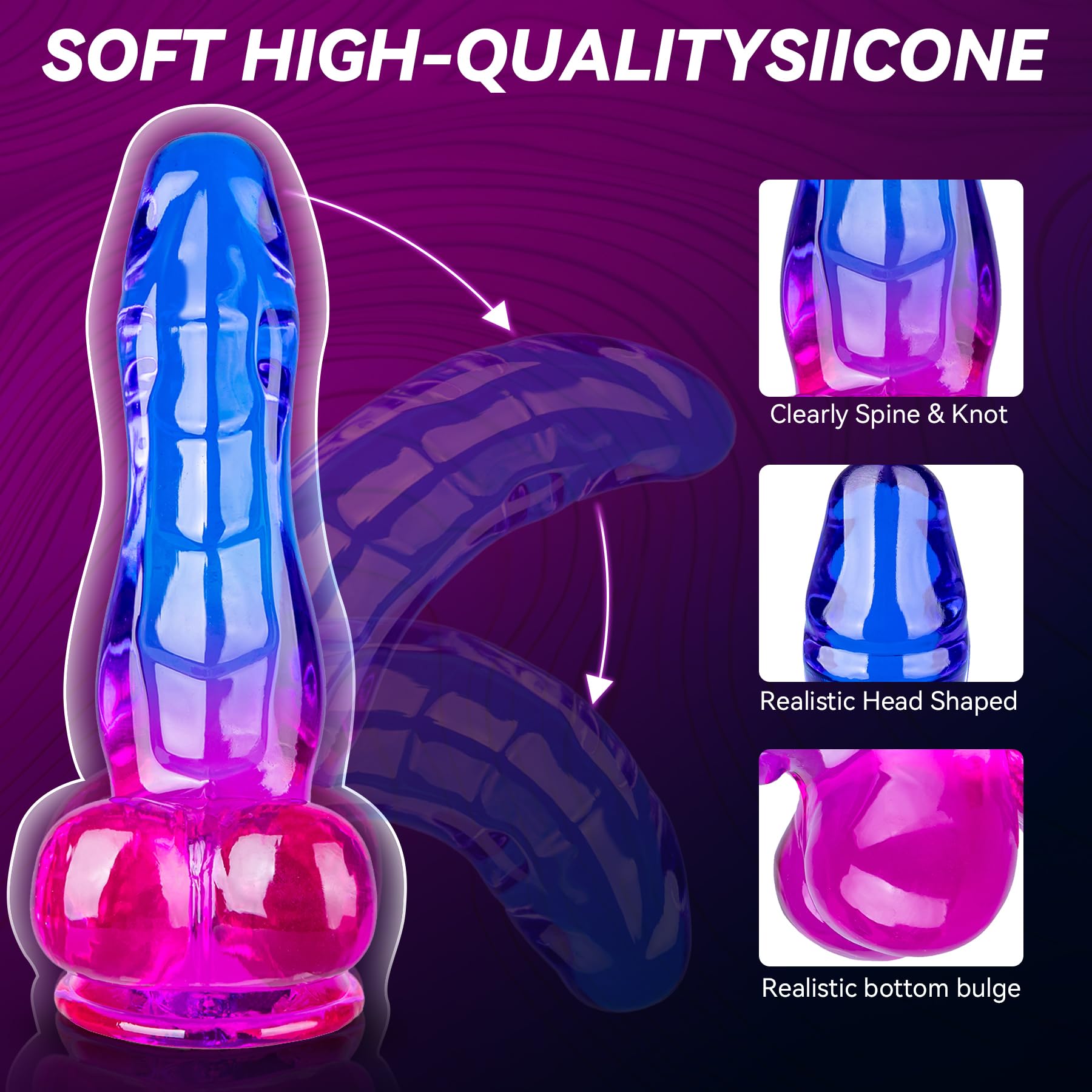 Realistic Dildo Sex Toys – 7.8 Inch Monster Dildo with Strong Suction Cup, Fantasy Dildo for Anal Stimulation, Adult Sex Toy for Women and Couples