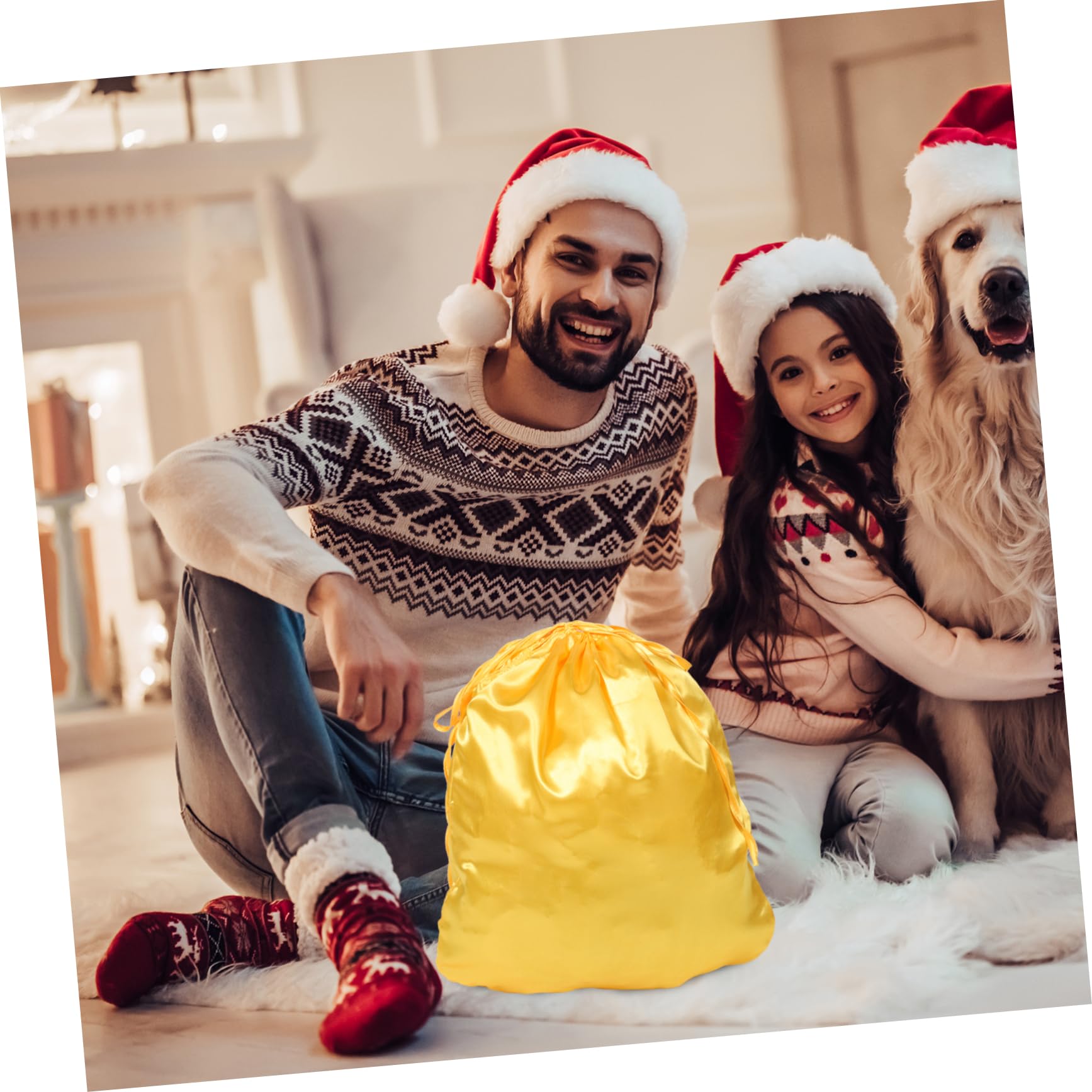 ULTECHNOVO 5piezas Bolsa De Cuerda De Papá Noel Grande para y Dulces Navideños para Fiestas De Navidad y Accesorios De Cosplay